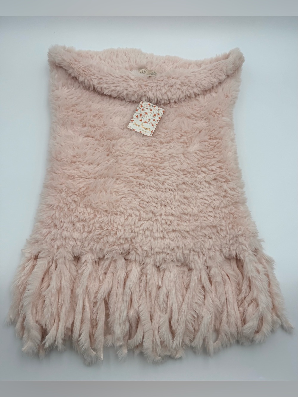 Free People Cascade Fringe Cowl Neck Scarf (OS) in Quartz NWT